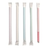 thumbnail of 6 lots de 200 Pailles Bubble Tea, papier Ø 12 mm · 20 cm couleurs assorties avec pointe, emballage individuel