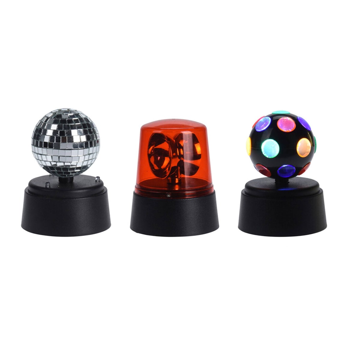 WellHome - Luzes de festa - Bola de discoteca, bola de espelhos giratória e luz LED - Pilhas AA não incluídas