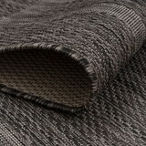thumbnail of Carpetsale24 In & Outdoor Teppich Wetterfest 80 x 250 cm Läufer Schwarz in Einfarbig Bordüre Design für Balkon, Terasse, Küchenteppich
