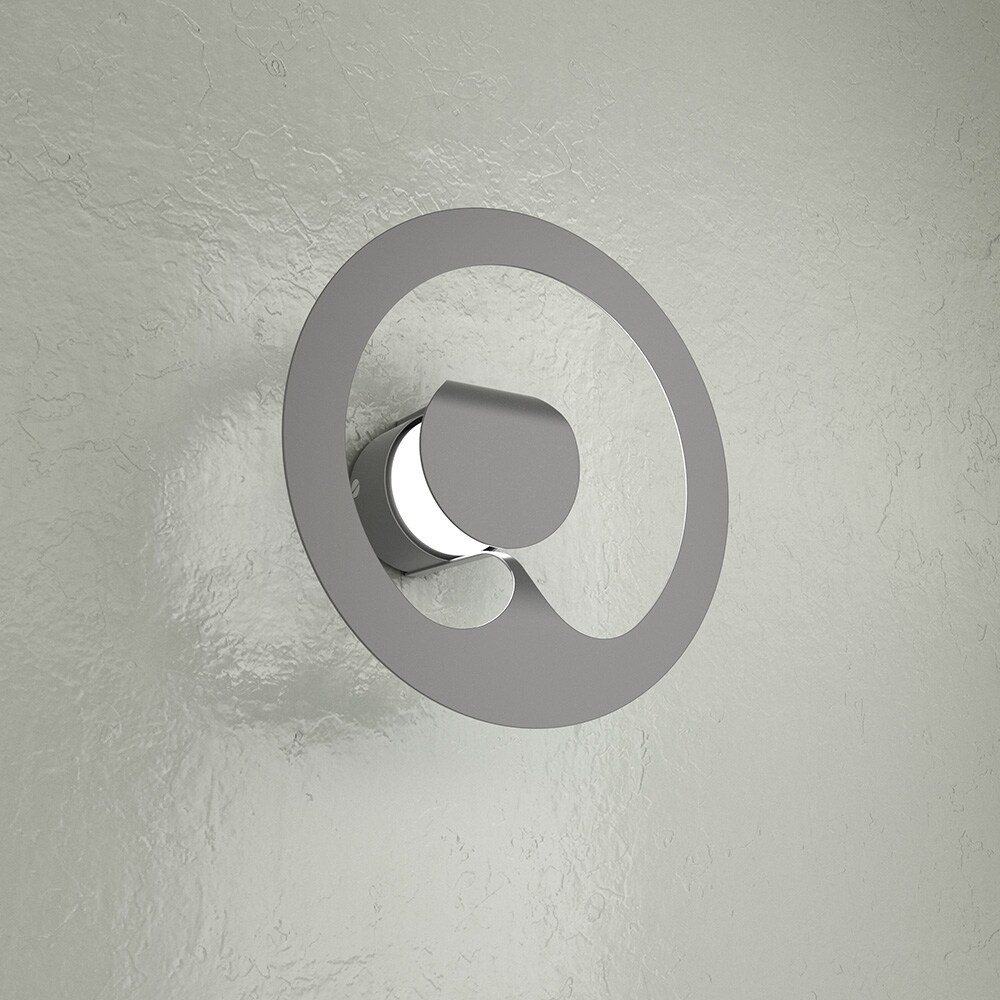 Applique Moderna Tonda Fuel 1 Luce In Metallo Grigio Antracite Gx53