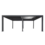 thumbnail of BERLINLODGE Pergola | HxBxT 220x600x300cm | Gartenpavillon Lamellen-Pavillon | Anthrazit | 10cm-Aluminium-Gestell | Regenrinne sturmfest