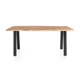 thumbnail of SalesFever Massiver Esstisch 140x80 cm | 3,5 cm Akazie Natur Baumkante | V-Gestell Schwarz