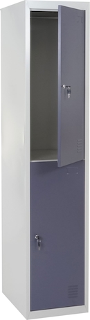 Vestiaire Métallique 2 Portes INITIEL Démonté GRIS/GRIS 1800x300x500 Mm