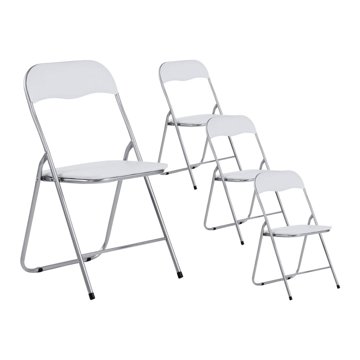 Pack 4 Eleonor Gestoffeerde Klapstoelen 44x46x79cm Wit 7house