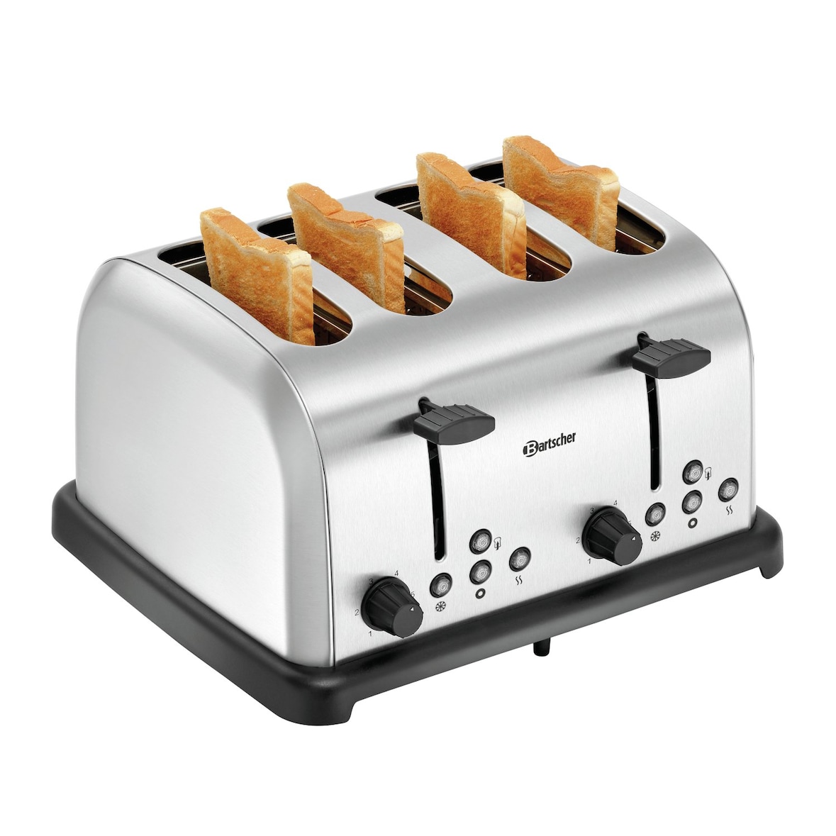 Roestvrijstalen broodrooster met 4 sneden, geborstelde afwerking, 1480 W, 220 V - MONO