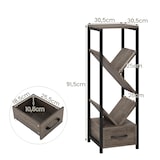 thumbnail of Estantería con forma de árbol COSTWAY, estantería de pie de 4 niveles con cajón y estructura metálica, estantería de almacenamiento independiente.