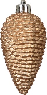 thumbnail of 6 Christbaumschmuck Zapfen Kunststoff 8cm bruchsicher mit Glitzer Weihnachtsbaumkugeln Christbaumschmuck Weihnachtsbaumschmuck Karamellbraun