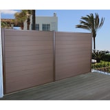 thumbnail of WPC privacyscherm Sarthe, windscherm, aluminium paal ~ verlengstuk, 1,85m bruin