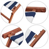 thumbnail of Gartenliege blau-weiß Fußteil Tisch Kissen Deckchair Holz Liegestuhl Sonnenliege 10-317 F T KH