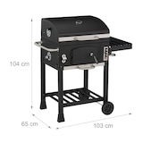thumbnail of Relaxdays Holzkohlegrill Grillwagen, mit Deckel, BBQ-Grill mit Rädern, höhenverstellbar, Gartengrill XXL, schwarz/silber