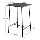 thumbnail of Table haute de terrasse carrée en acier taupe - Oviala