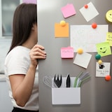 thumbnail of Relaxdays Stiftehalter 2er Set, magnetisch, Büro Organizer, HBT: 11,5x12,5x4 cm, Magnetwandzubehör, Stifteköcher, weiß