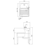 thumbnail of Combisteel Edelstahl Handwaschbecken – freistehend, 50x70 cm
