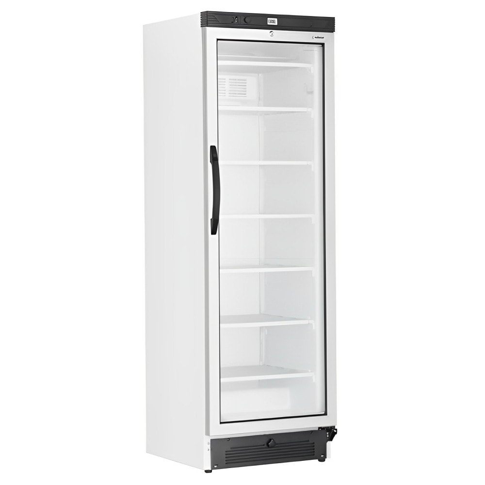Arca congeladora vertical de 300 litros com porta de vidro para restauração. Congelador vertical para bares, restaurantes e pastelarias.
