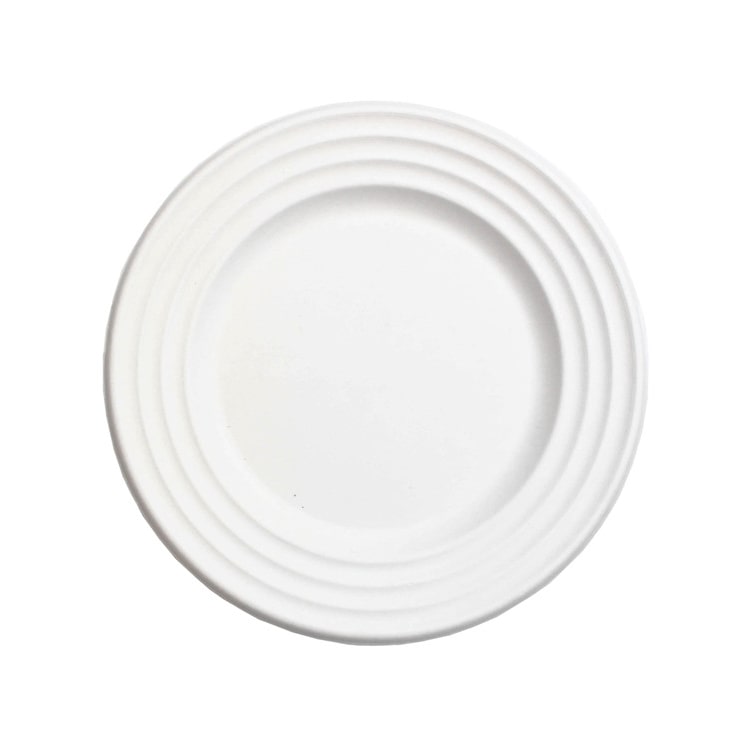 MONOUSO - Zuckerrohr Teller "Premium Wave" Weiß Ø18cm (600 Stück)