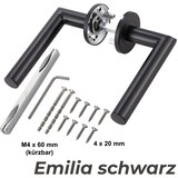 thumbnail of Türgriff SCHWARZ Türgarnitur Türdrücker Türbeschlag Türklinke Innentür Bad WC EMILY BB Garnitur-SET