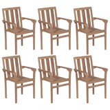 thumbnail of vidaXL Stapelbare Gartenstühle mit Kissen 6 Stk. Massivholz Teak