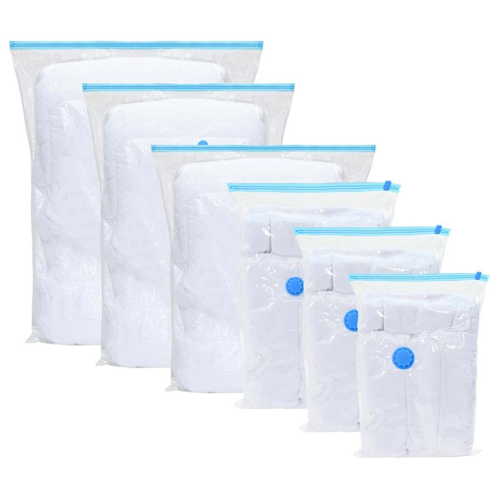 vidaXL Vacuüm opbergzakken 50 pcs Transparant en blauw 130 x 100 cm