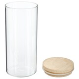 thumbnail of Wellhome - Set de 4 tarros de vidrio y madera 1,3 L en color Beige