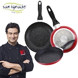 thumbnail of San Ignacio - Batería de cocina Cassel: 6 Ollas con Tapas y Juego de 3 sartenes Red&Marble Ø16/20/24 cm en Acero Inox/Aluminio Prensado