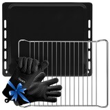 thumbnail of VIOKS Backblech passend wie Bauknecht 481241838128 mit Grillrost und 2x Ofenhandschuhe