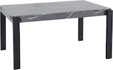 thumbnail of Esstisch HWC-L53, Tisch Küchentisch Esszimmertisch, Industrial Metall 140x80cm ~ Marmor-Optik grau