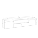 thumbnail of Móvel de TV, 200x45x35cm, Para televisores até 80", Lareira eléctrica, Branco e Carvalho soft