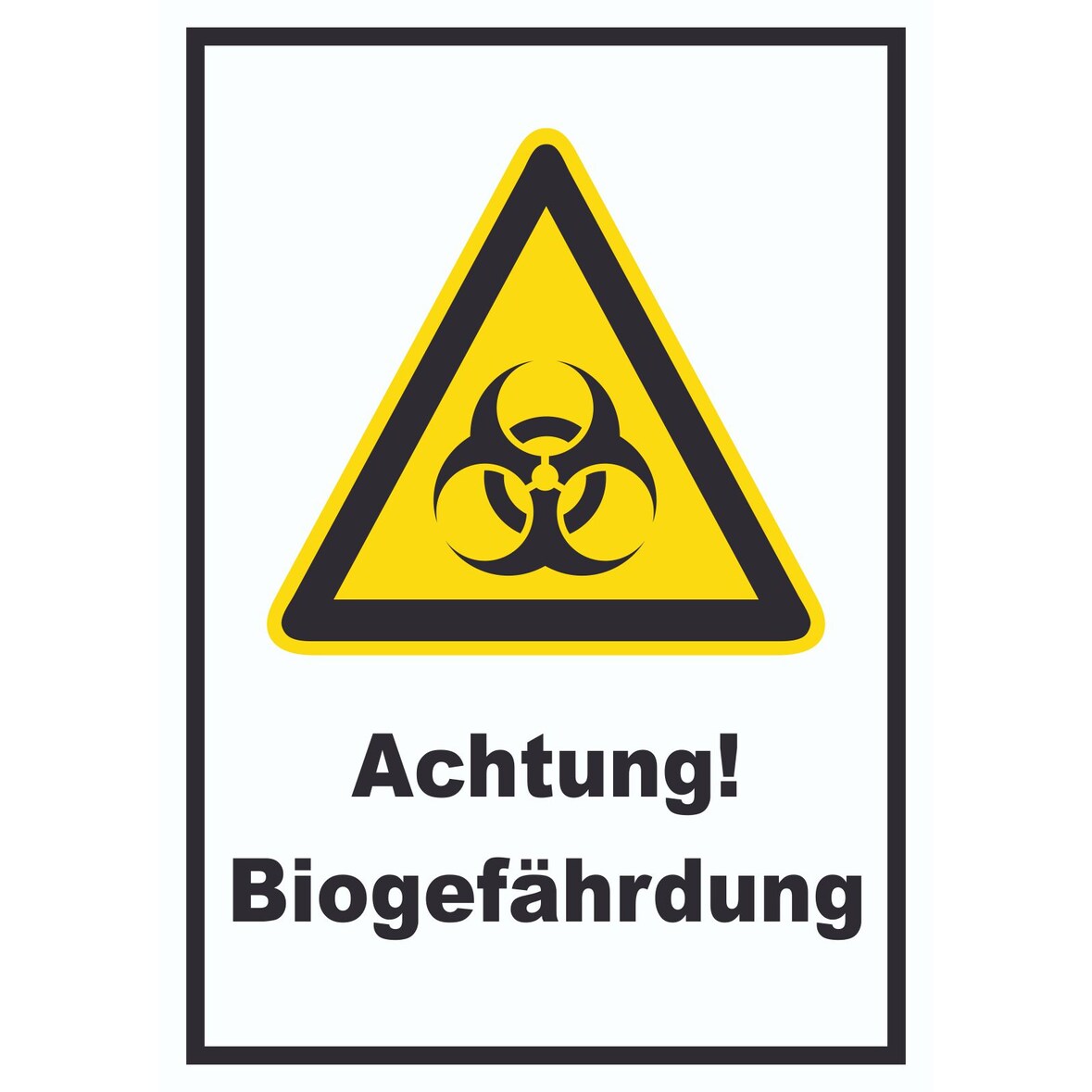 Achtung Biogefährdung A4 (210x297mm) Schild