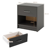 thumbnail of COSTWAY Nachtkastje met lade, kleine bijzettafel met open vak, salontafel, nachtkastje