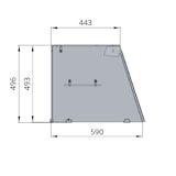 thumbnail of SNACK-Line, mostrador frigorífico, 6x GN1/1, granito rosa-gris, 223x82x85,5, estructura de cristal transparente con estante intermedio, H=496mm