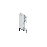 thumbnail of C+P Spind Classic PLUS, Buche untergebaute Sitzbank-Harthol, 2 Abteile, HxBxT 212x30x82cm, Sicherheitsdrehriegel, Anthrazit von PROREGAL