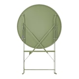 thumbnail of Table de jardin ronde rabattable et 2 chaises pliantes vert tilleul