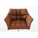 thumbnail of Banco de bar Damaso com revestimento em imitação de pele marrom claro/branco