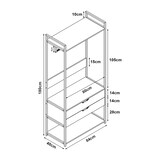 thumbnail of Helloshop26 - Conjunto de 2 cabideiros com 2 gavetas e 7 prateleiras efeito nogueira preta 03_0009372