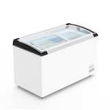 thumbnail of Romux® Tiefkühlinsel für Speiseeis 260 Liter mit 2 Schiebetüren aus Gebogenem Glas Weiß | Professionelle Gefriertruhen
