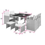 thumbnail of tectake Conjunto de ratán Bilbao 4+4+1 funda protectora  negro/gris - 404318