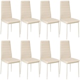 thumbnail of tectake 8 sedie da sala da pranzo in pelle sintetica - beige - 404122