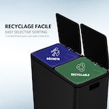 thumbnail of Kitchen Move Papelera de pedal de reciclaje MAJOR negro 60L Acero inoxidable Negro