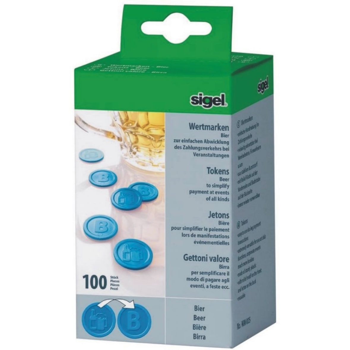 Wertmarken Bier 25mm blau VE=100 Stück