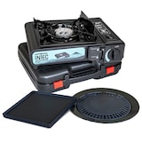 thumbnail of Tragbarer Gaskocher 2200W + 2 Platten Plancha und Grill Barbecue Campingkoffer INTEC
