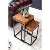 thumbnail of FineBuy 2er Set Beistelltisch FB51457 Sheesham Holz Metall Tisch Couchtisch