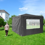 thumbnail of Relaxdays Seitenwände für Pavillon, 2er Set, HxB 2x3 m, Pavillonwand mit Fenster, wasserdicht, Seitenteile, grau