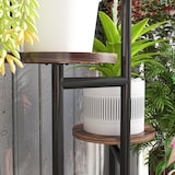 thumbnail of Outsunny estantería para plantas de 5 niveles soporte de madera acero con 5 estantes redondos para interior y exterior 43x43x70 cm carbonizado