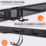 thumbnail of TOJ Living Werkzeughalter – 3 Schienen + 9 Haken – 120 cm – Metall – matt schwarz – Besenhalter