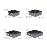 thumbnail of Relaxdays Springform 4er Set, quadratisch, 15, 18, 22, 26 cm, Edelstahl, antihaftbeschichtete Backformen, anthrazit