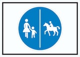 thumbnail of Schild Getrennter Geh- und Reitweg Symbol A2 Rückseite selbstklebend
