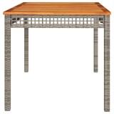 thumbnail of vidaXL Gartentisch Grau 140x80x75 cm Poly Rattan Akazienholz