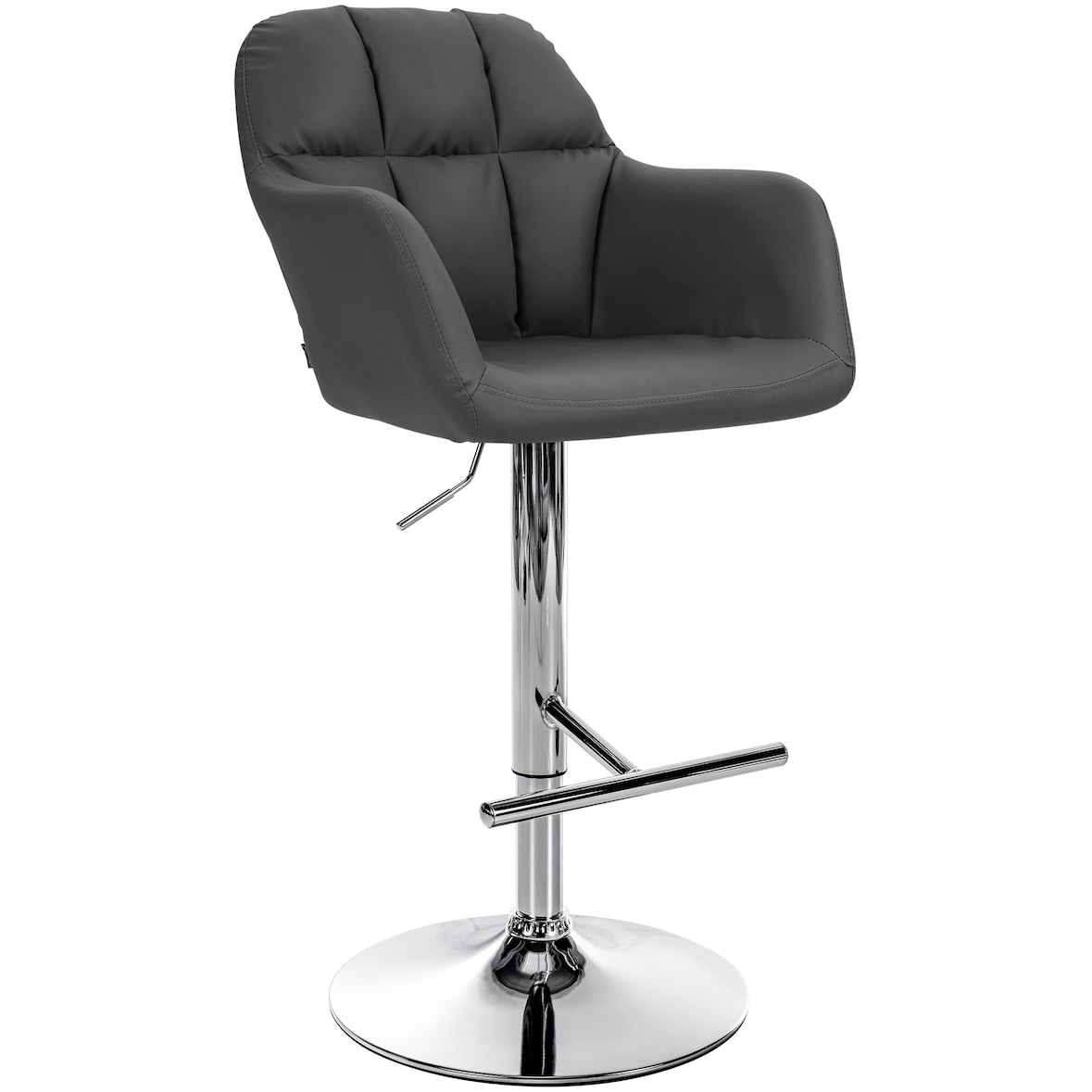 Barhocker Natoma Kunstleder schwarz/Metall in Chromoptik