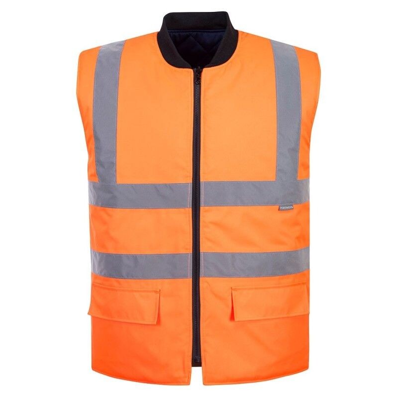 Gilet de travail d'hiver sans manche réversible haute visibilité HI-WAY - Orange FLuo 3XL - 60/62