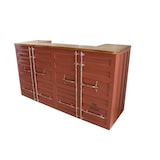 thumbnail of Bar container Rouge  Tole + bois L200 X P65 X H110